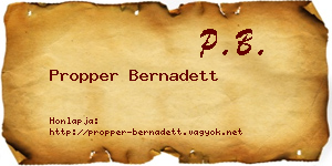 Propper Bernadett névjegykártya